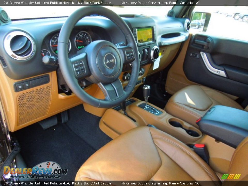 Black/Dark Saddle Interior - 2013 Jeep Wrangler Unlimited Rubicon 4x4 Photo #27