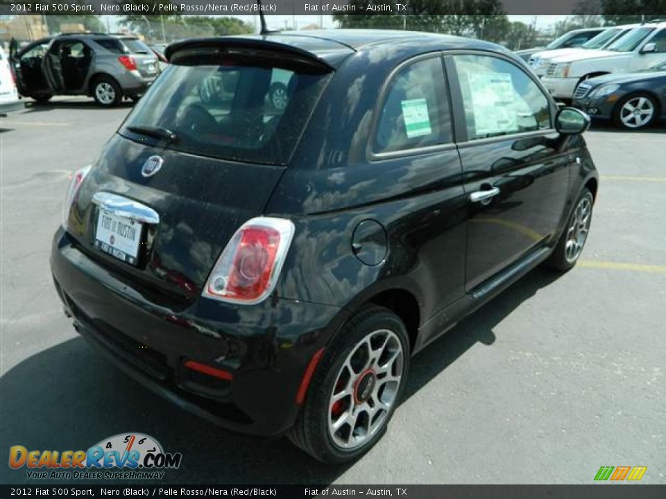 2012 Fiat 500 Sport Nero (Black) / Pelle Rosso/Nera (Red/Black) Photo #5