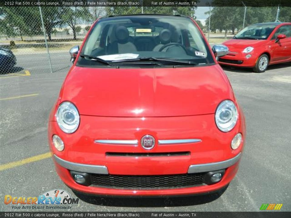2012 Fiat 500 c cabrio Lounge Rosso (Red) / Pelle Nera/Nera (Black/Black) Photo #2