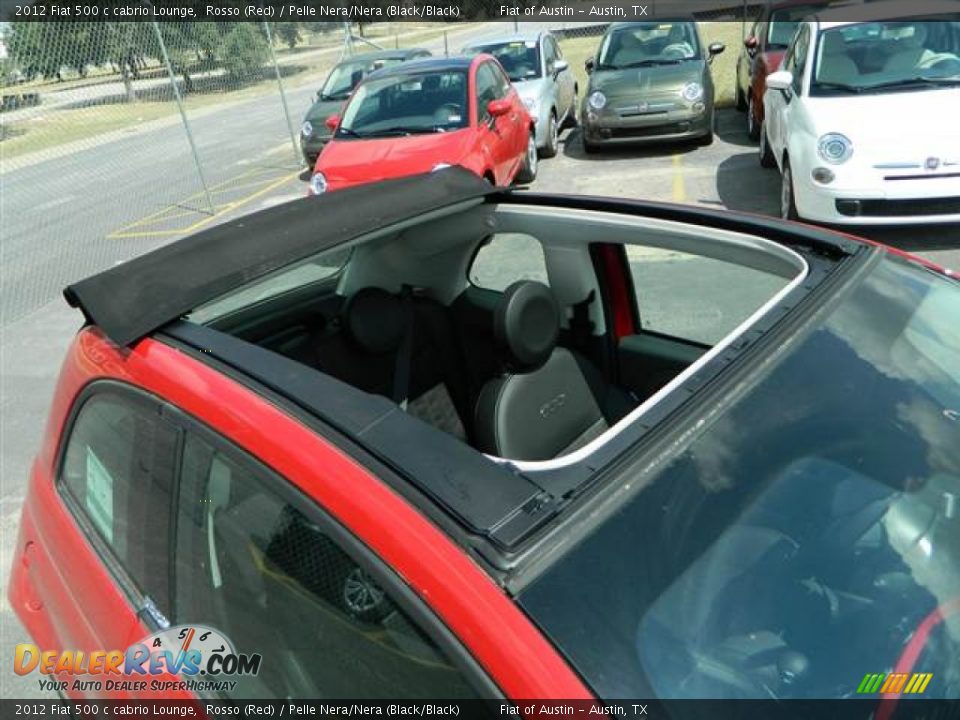 2012 Fiat 500 c cabrio Lounge Rosso (Red) / Pelle Nera/Nera (Black/Black) Photo #3