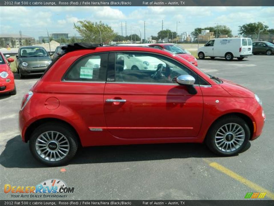2012 Fiat 500 c cabrio Lounge Rosso (Red) / Pelle Nera/Nera (Black/Black) Photo #4