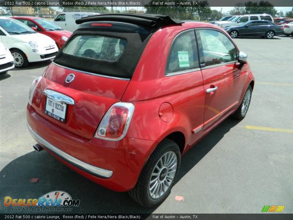 2012 Fiat 500 c cabrio Lounge Rosso (Red) / Pelle Nera/Nera (Black/Black) Photo #5