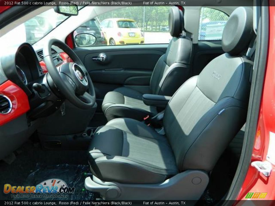 2012 Fiat 500 c cabrio Lounge Rosso (Red) / Pelle Nera/Nera (Black/Black) Photo #6