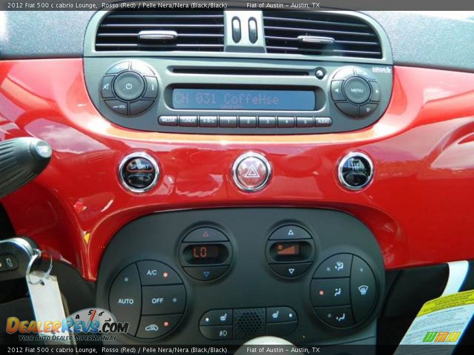2012 Fiat 500 c cabrio Lounge Rosso (Red) / Pelle Nera/Nera (Black/Black) Photo #9