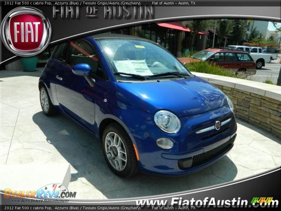 2012 Fiat 500 c cabrio Pop Azzurro (Blue) / Tessuto Grigio/Avorio (Grey/Ivory) Photo #1