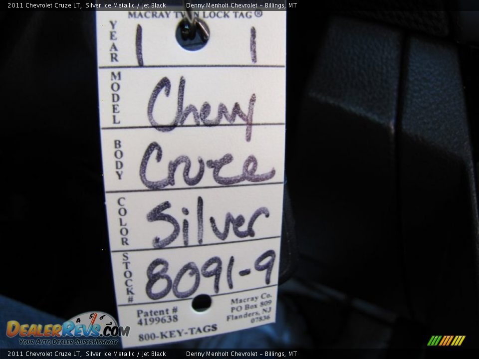 2011 Chevrolet Cruze LT Silver Ice Metallic / Jet Black Photo #25
