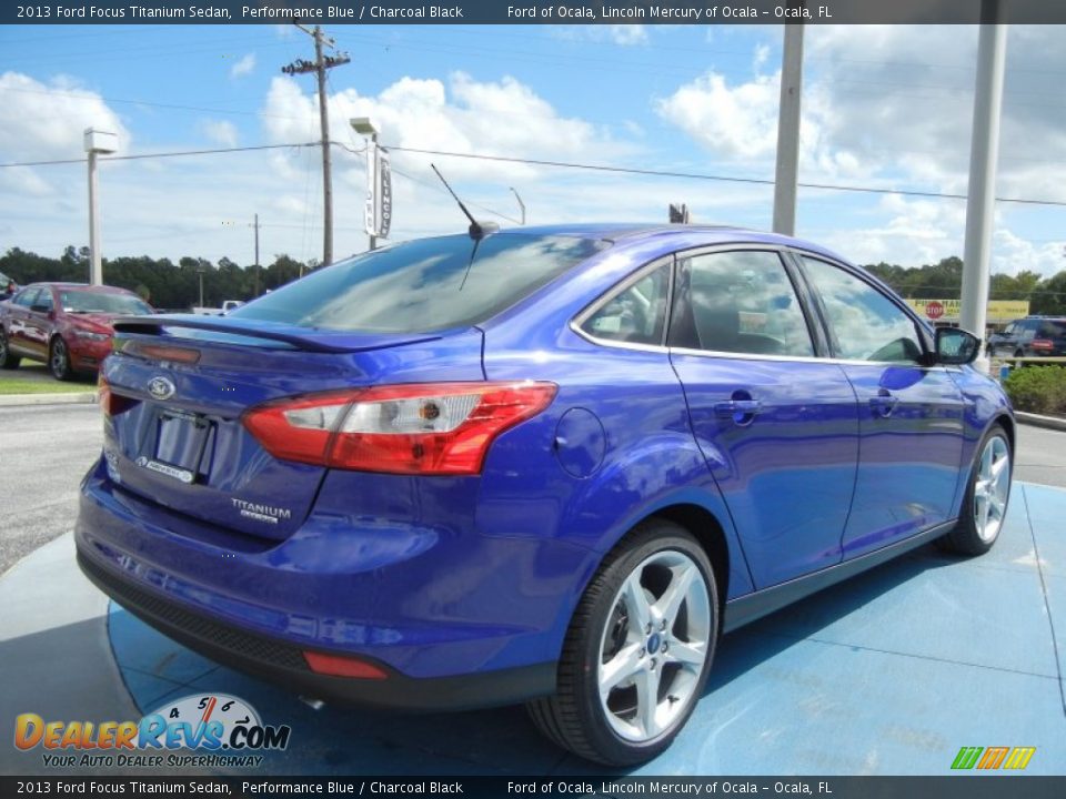2013 Ford Focus Titanium Sedan Performance Blue / Charcoal Black Photo #3