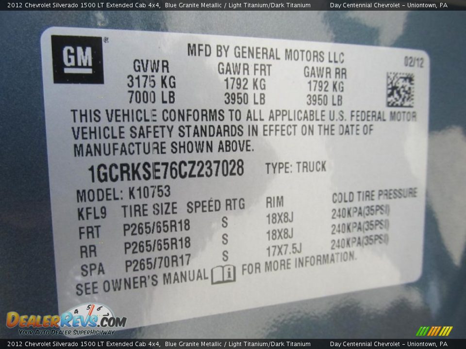 2012 Chevrolet Silverado 1500 LT Extended Cab 4x4 Blue Granite Metallic / Light Titanium/Dark Titanium Photo #19