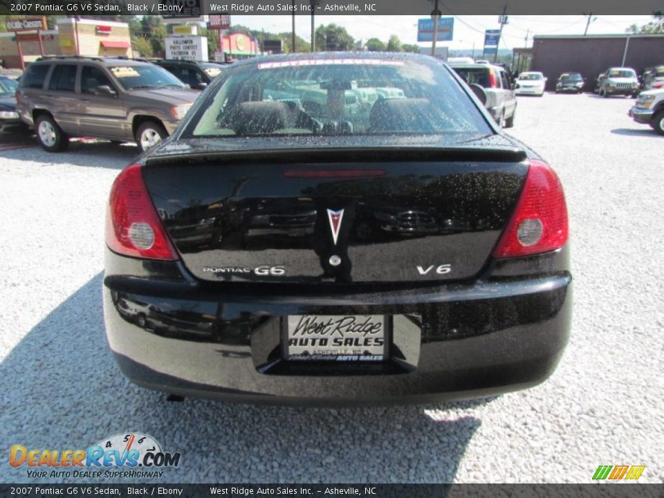 2007 Pontiac G6 V6 Sedan Black / Ebony Photo #6