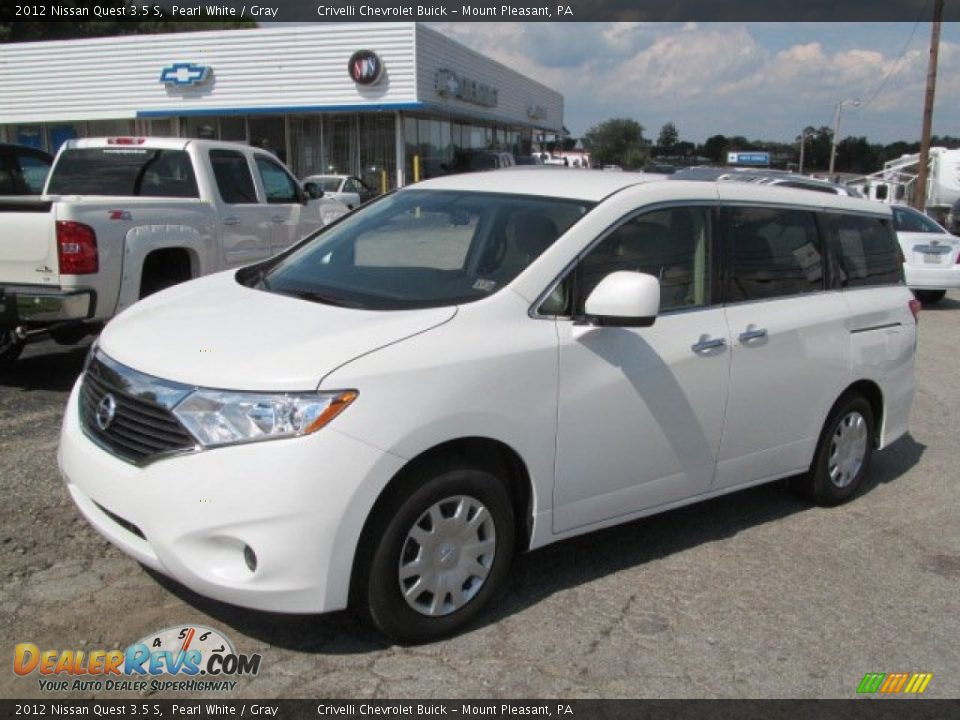 2012 Nissan Quest 3.5 S Pearl White / Gray Photo #1