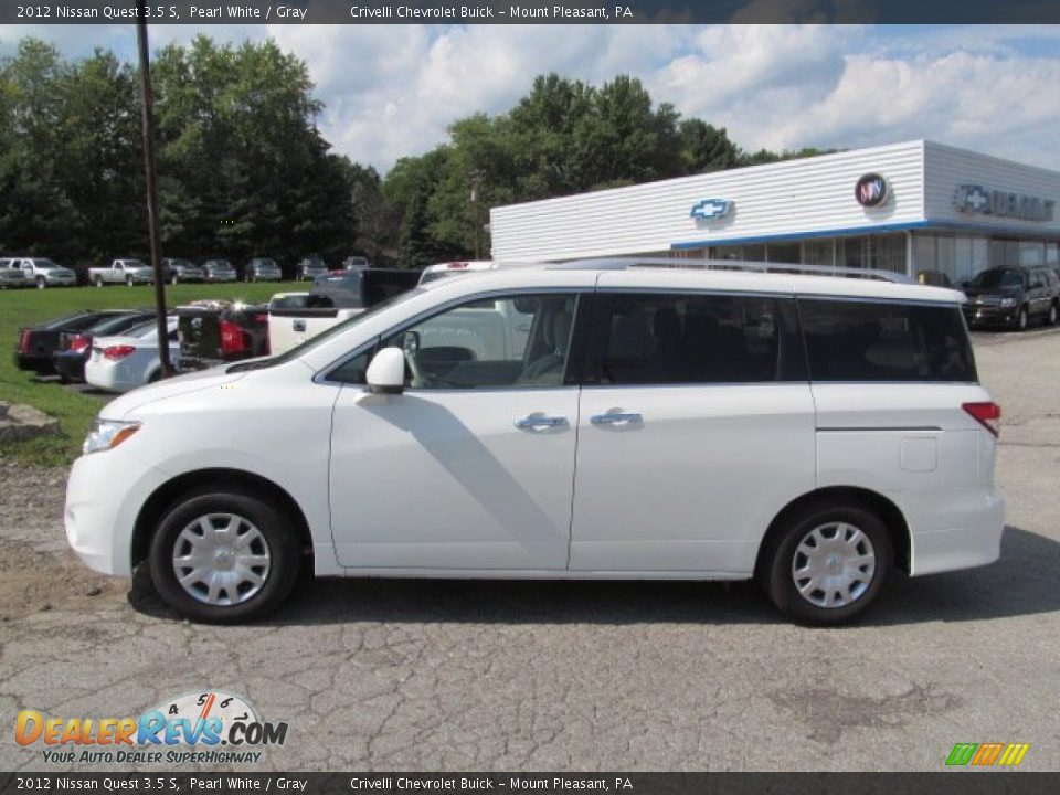 2012 Nissan Quest 3.5 S Pearl White / Gray Photo #2