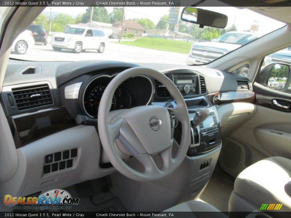 2012 Nissan Quest 3.5 S Pearl White / Gray Photo #13