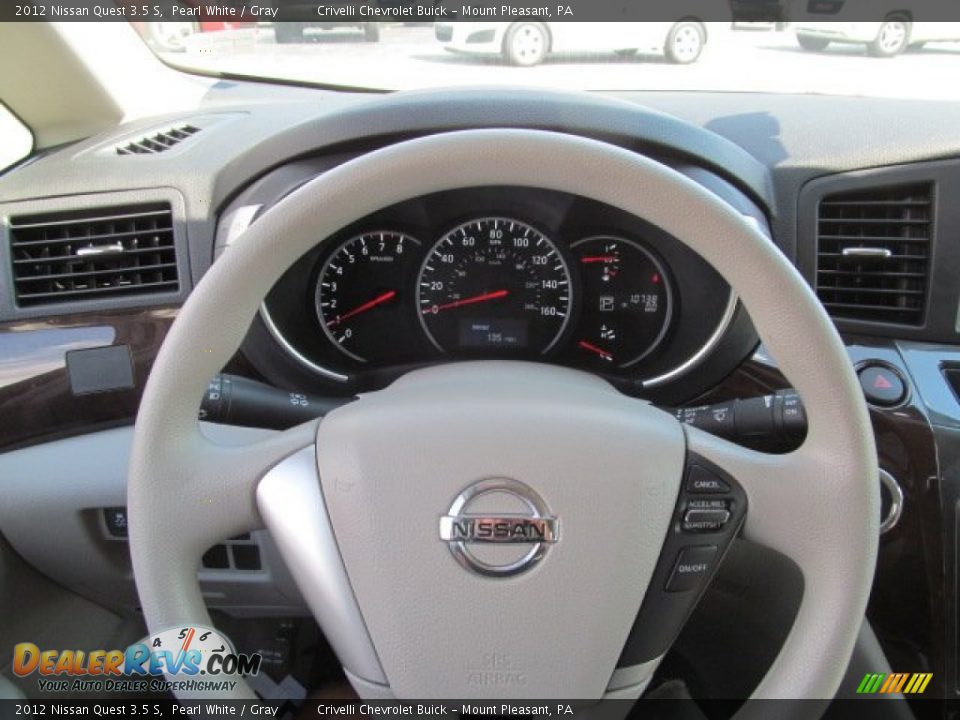 2012 Nissan Quest 3.5 S Pearl White / Gray Photo #17