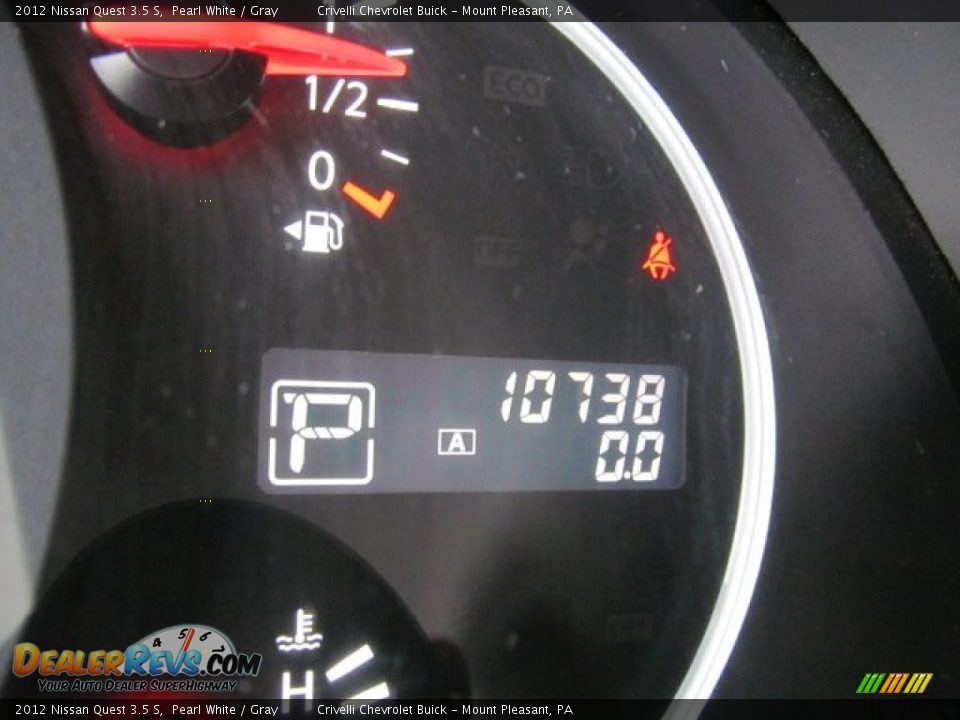 2012 Nissan Quest 3.5 S Pearl White / Gray Photo #35