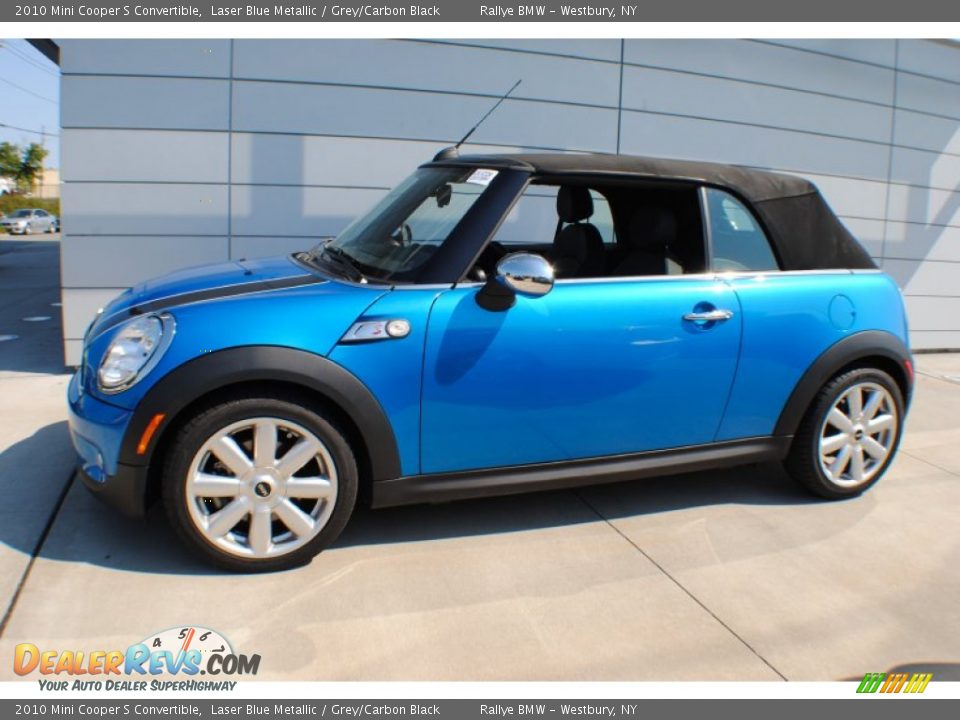 2010 Mini Cooper S Convertible Laser Blue Metallic / Grey/Carbon Black Photo #3