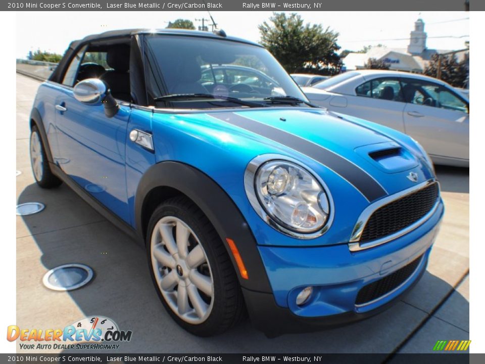 2010 Mini Cooper S Convertible Laser Blue Metallic / Grey/Carbon Black Photo #7