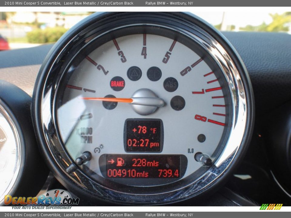 2010 Mini Cooper S Convertible Laser Blue Metallic / Grey/Carbon Black Photo #13