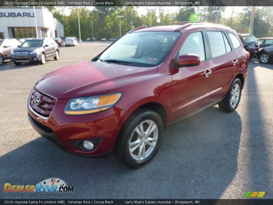 2010 Hyundai Santa Fe Limited 4WD Venetian Red / Cocoa Black Photo #3