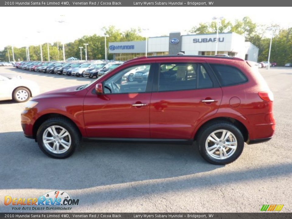 2010 Hyundai Santa Fe Limited 4WD Venetian Red / Cocoa Black Photo #4