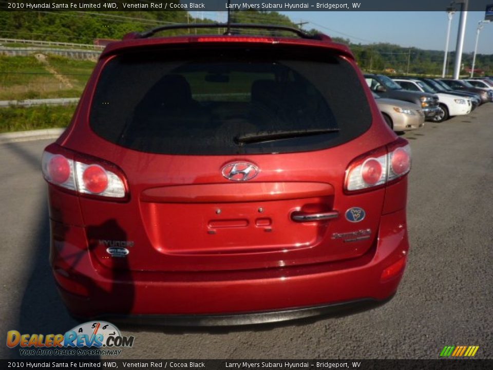 2010 Hyundai Santa Fe Limited 4WD Venetian Red / Cocoa Black Photo #6