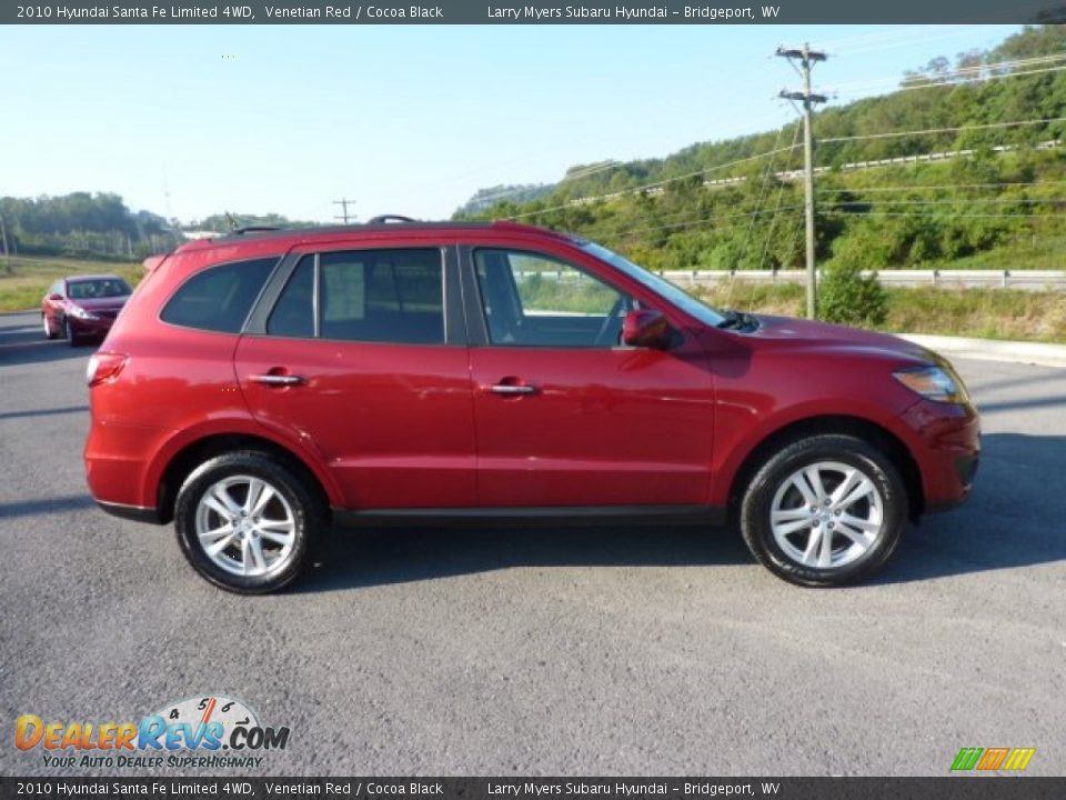 2010 Hyundai Santa Fe Limited 4WD Venetian Red / Cocoa Black Photo #8