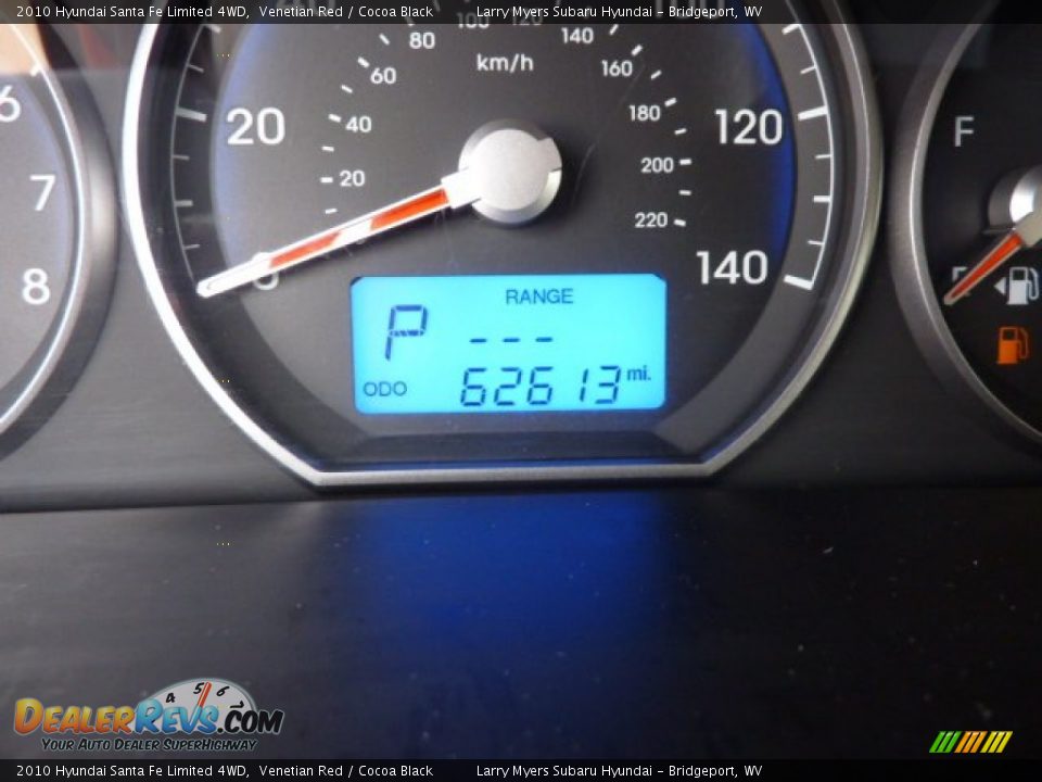 2010 Hyundai Santa Fe Limited 4WD Venetian Red / Cocoa Black Photo #20
