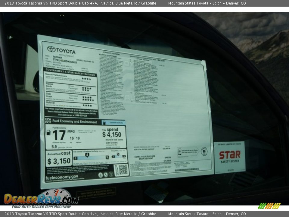 2013 Toyota Tacoma V6 TRD Sport Double Cab 4x4 Nautical Blue Metallic / Graphite Photo #10