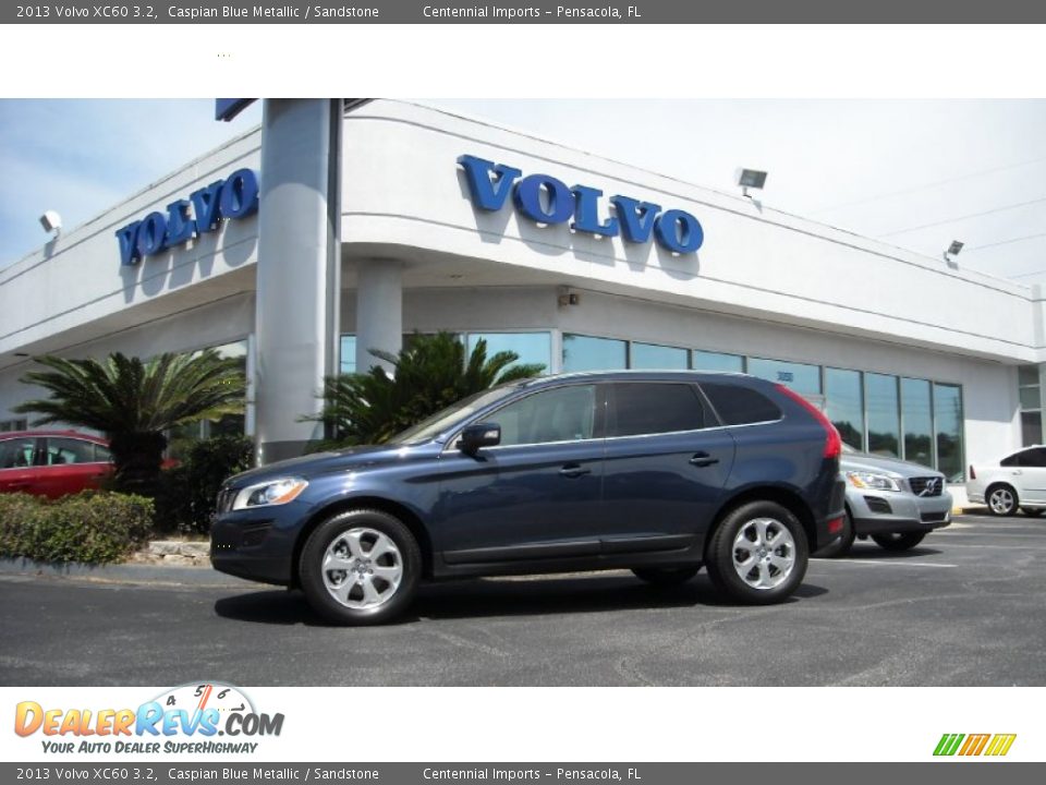 2013 Volvo XC60 3.2 Caspian Blue Metallic / Sandstone Photo #1