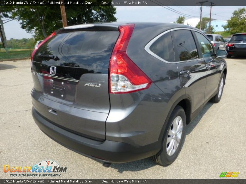 2012 Honda CR-V EX 4WD Polished Metal Metallic / Gray Photo #4
