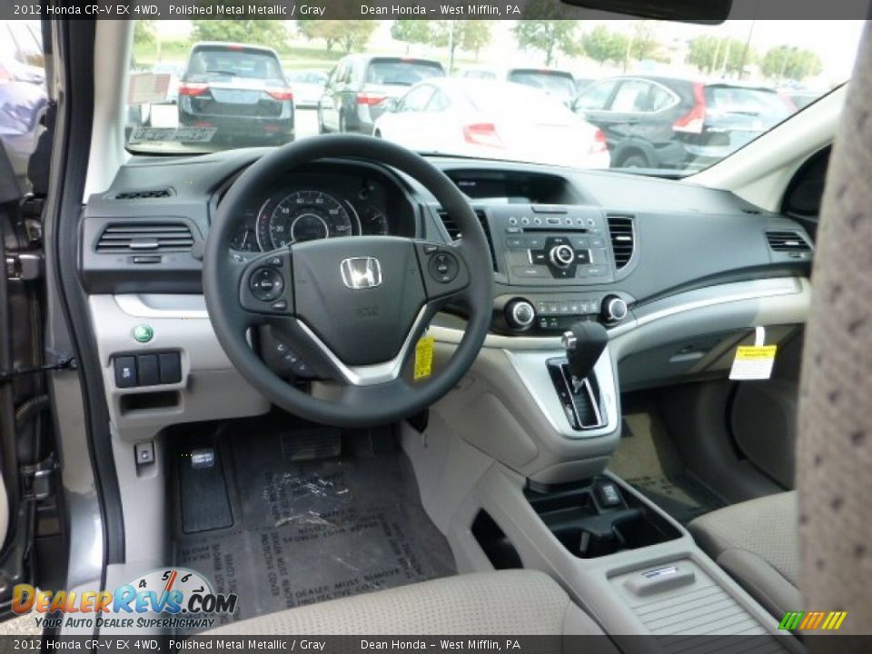 2012 Honda CR-V EX 4WD Polished Metal Metallic / Gray Photo #12