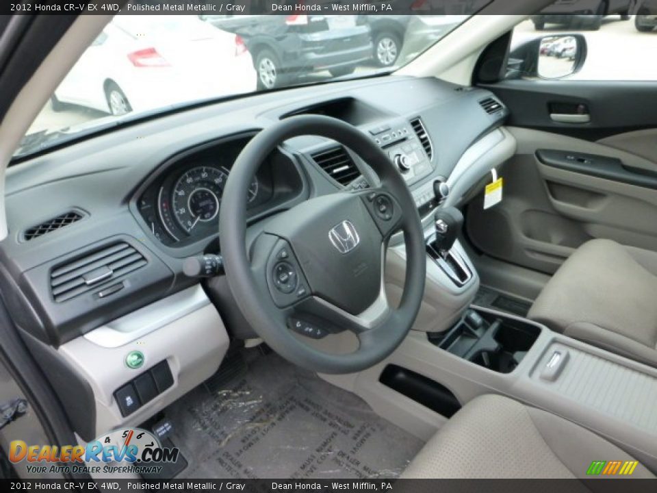 2012 Honda CR-V EX 4WD Polished Metal Metallic / Gray Photo #15