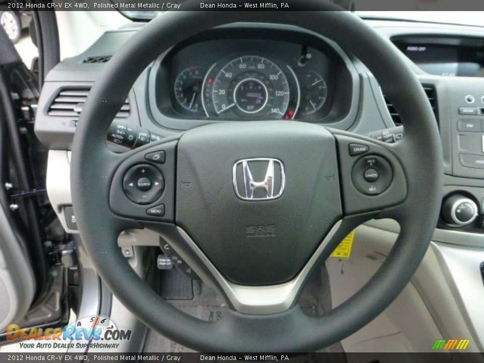 2012 Honda CR-V EX 4WD Polished Metal Metallic / Gray Photo #17