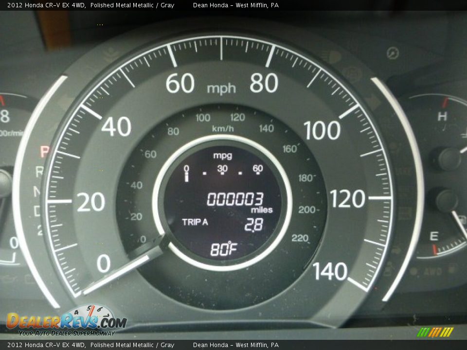 2012 Honda CR-V EX 4WD Polished Metal Metallic / Gray Photo #19