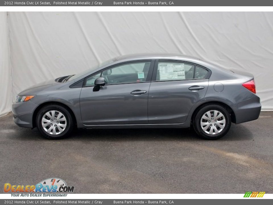 2012 Honda Civic LX Sedan Polished Metal Metallic / Gray Photo #4