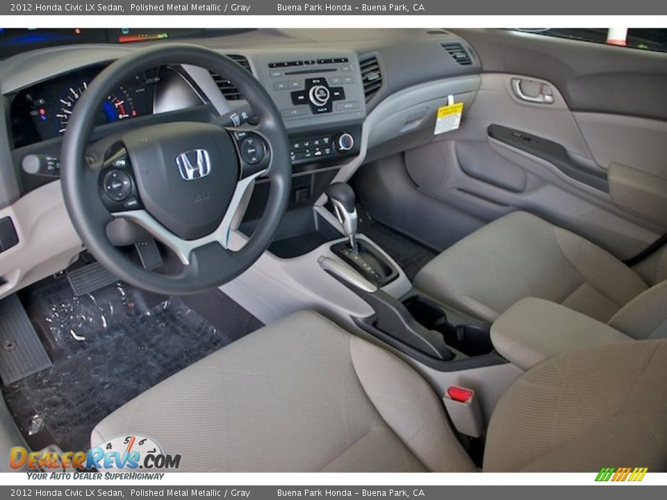 2012 Honda Civic LX Sedan Polished Metal Metallic / Gray Photo #10