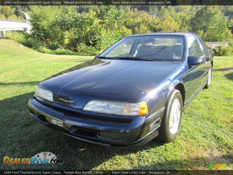 1989 Ford Thunderbird SC Super Coupe Twilight Blue Metallic / Grey Photo #3