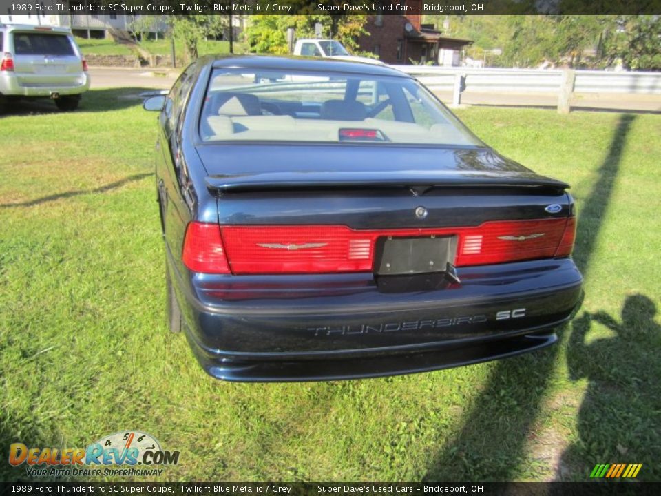 1989 Ford Thunderbird SC Super Coupe Twilight Blue Metallic / Grey Photo #8