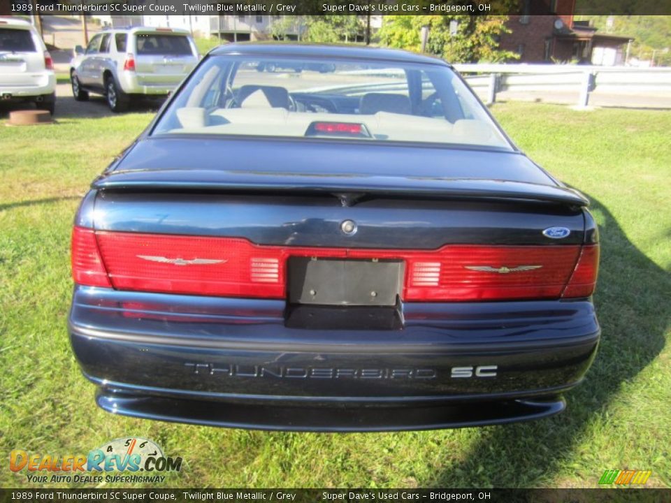 1989 Ford Thunderbird SC Super Coupe Twilight Blue Metallic / Grey Photo #9