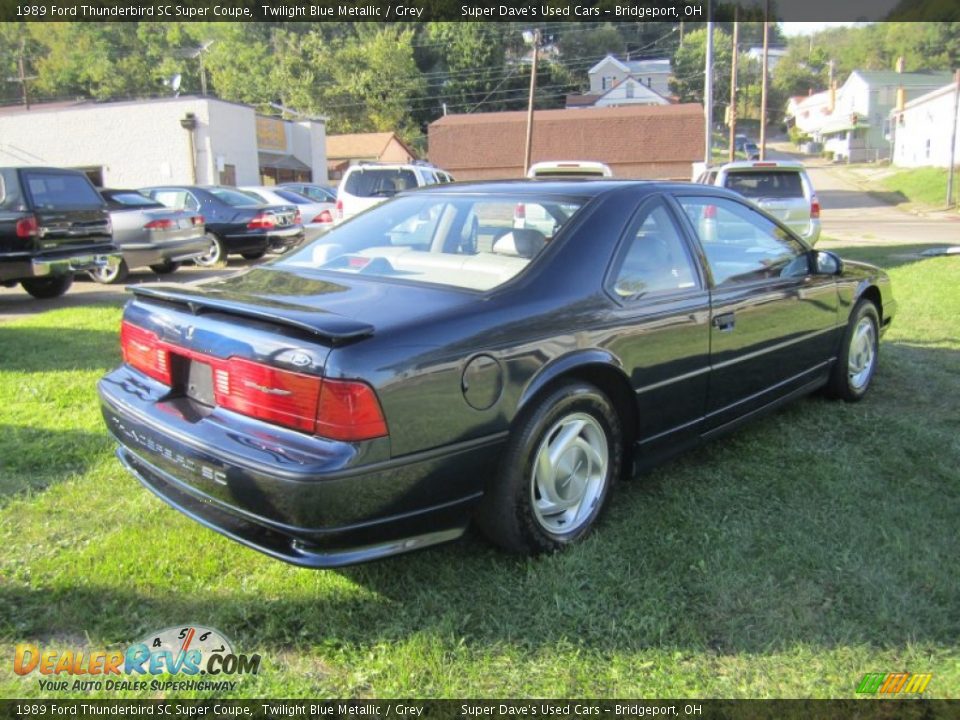 1989 Ford Thunderbird SC Super Coupe Twilight Blue Metallic / Grey Photo #11