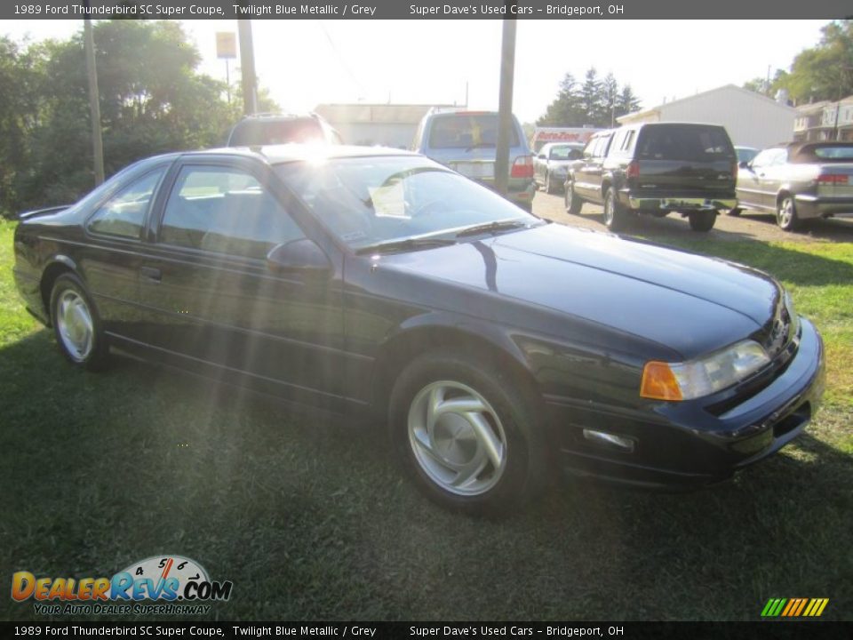 1989 Ford Thunderbird SC Super Coupe Twilight Blue Metallic / Grey Photo #14