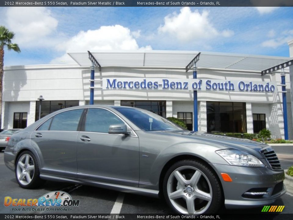 2012 Mercedes-Benz S 550 Sedan Paladium Silver Metallic / Black Photo #2