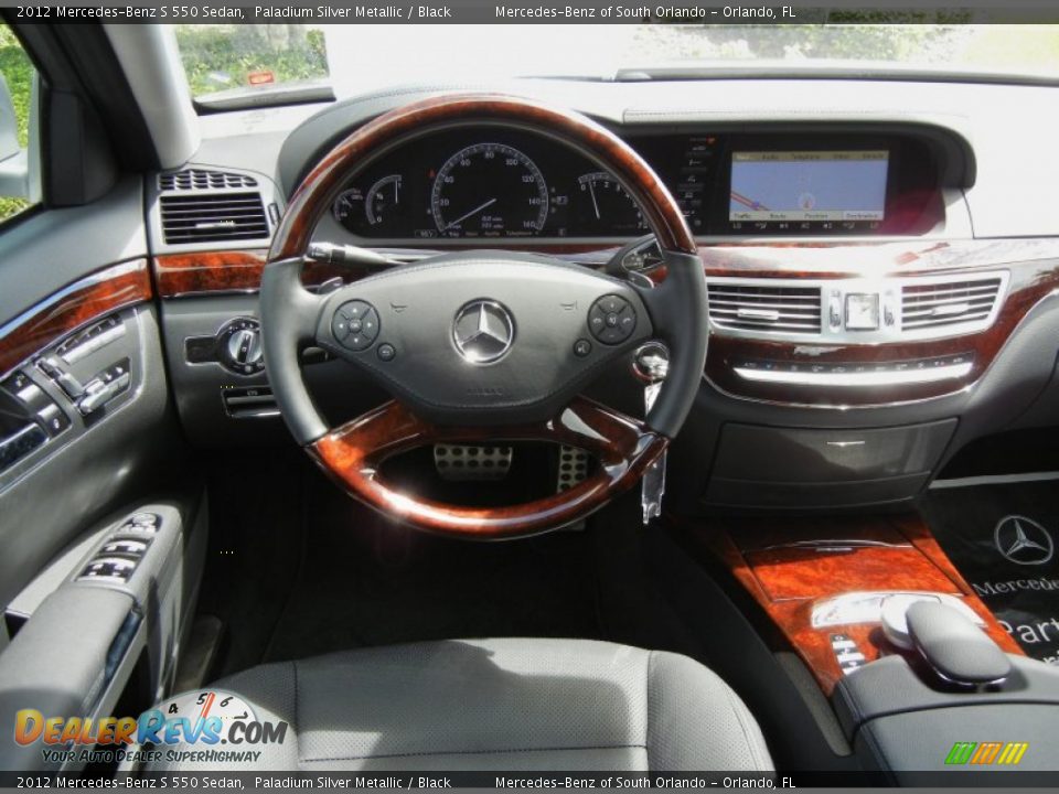 2012 Mercedes-Benz S 550 Sedan Paladium Silver Metallic / Black Photo #8