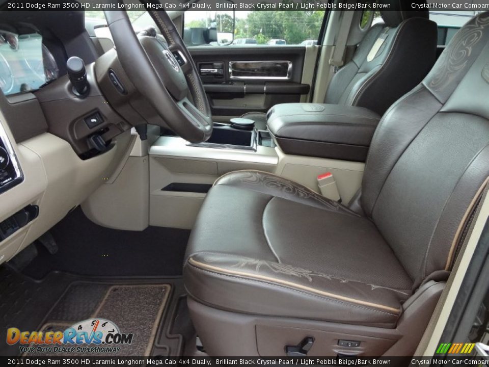 Light Pebble Beige/Bark Brown Interior - 2011 Dodge Ram 3500 HD Laramie Longhorn Mega Cab 4x4 Dually Photo #4