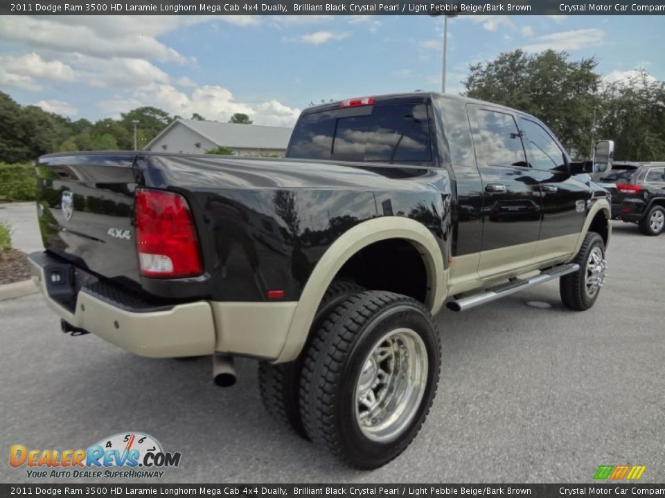 Brilliant Black Crystal Pearl 2011 Dodge Ram 3500 HD Laramie Longhorn Mega Cab 4x4 Dually Photo #8