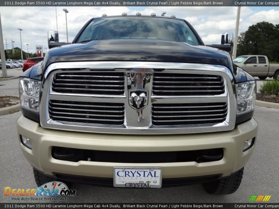 2011 Dodge Ram 3500 HD Laramie Longhorn Mega Cab 4x4 Dually Brilliant Black Crystal Pearl / Light Pebble Beige/Bark Brown Photo #13