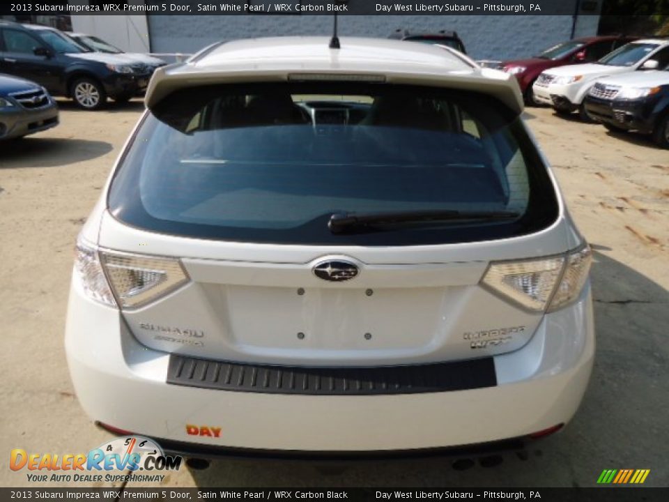 2013 Subaru Impreza WRX Premium 5 Door Satin White Pearl / WRX Carbon Black Photo #3