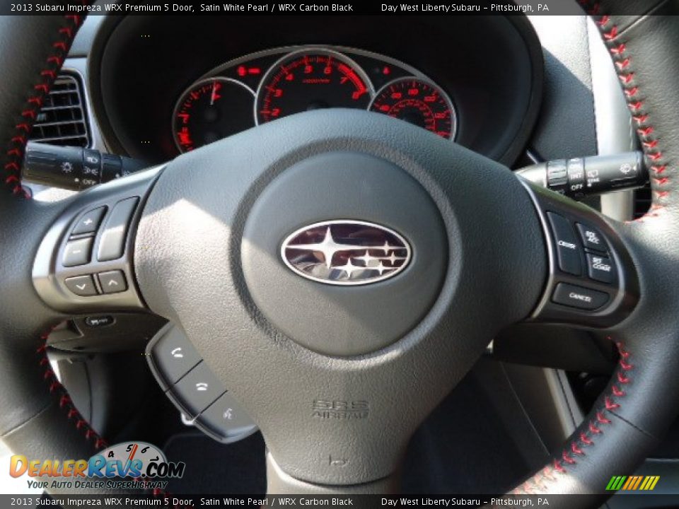 2013 Subaru Impreza WRX Premium 5 Door Satin White Pearl / WRX Carbon Black Photo #18