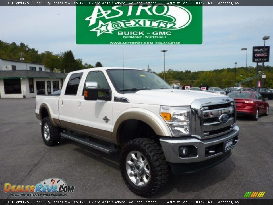 2011 Ford F250 Super Duty Lariat Crew Cab 4x4 Oxford White / Adobe Two Tone Leather Photo #1