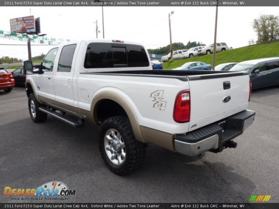 2011 Ford F250 Super Duty Lariat Crew Cab 4x4 Oxford White / Adobe Two Tone Leather Photo #5