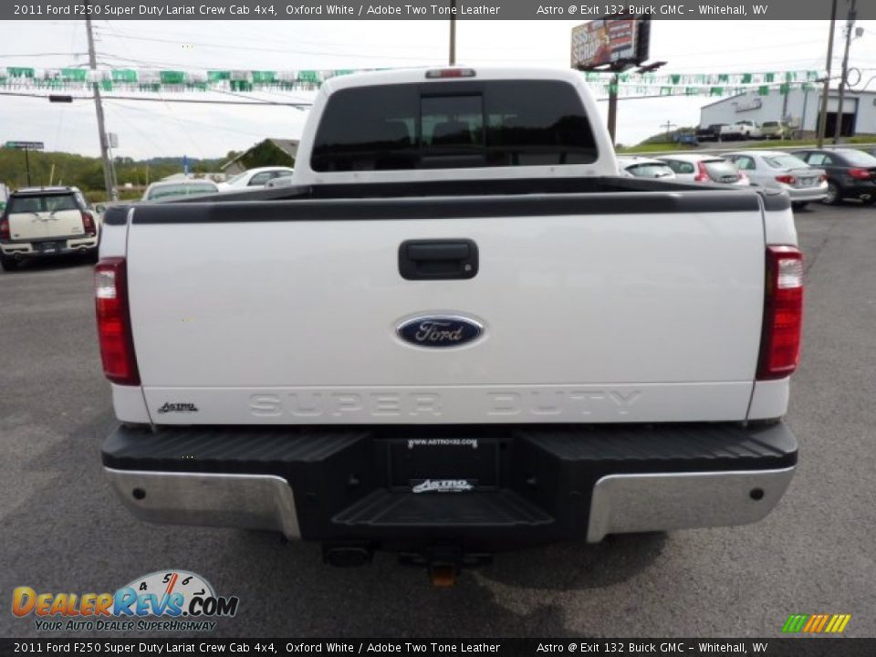 2011 Ford F250 Super Duty Lariat Crew Cab 4x4 Oxford White / Adobe Two Tone Leather Photo #6